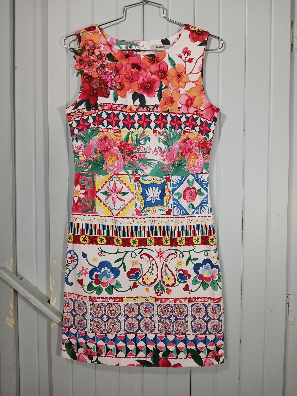 Desigual Floral Sleeveless Shift Dress - Multicolor